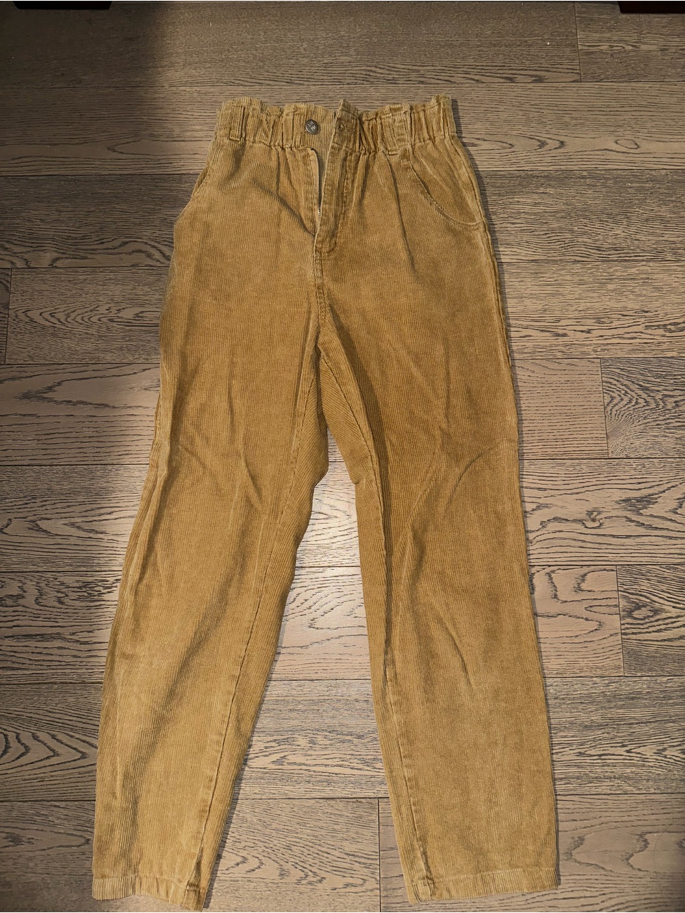 Paper bag corduroy pants
